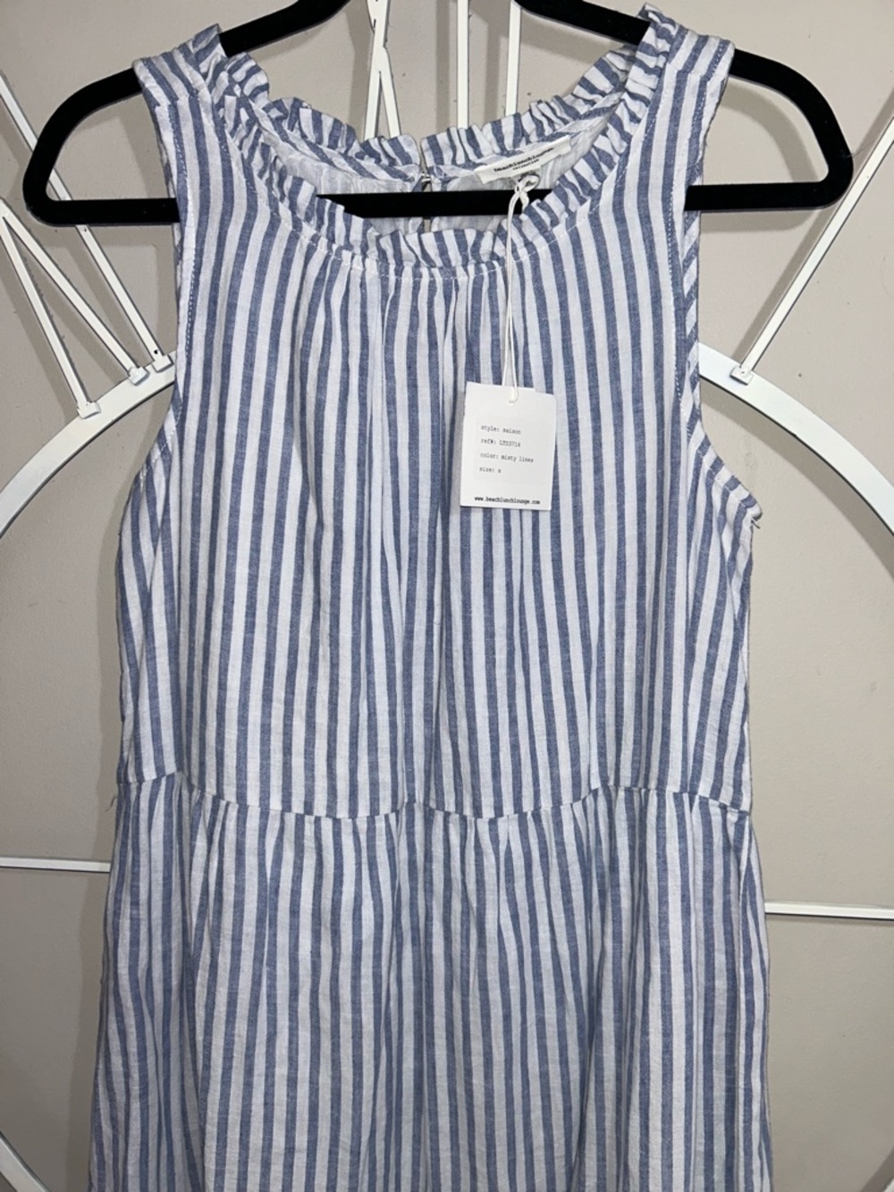 NWT Beachlunchlounge Saison Linen Blend Misty Lines Colorway Sundress - Picture 3 of 9